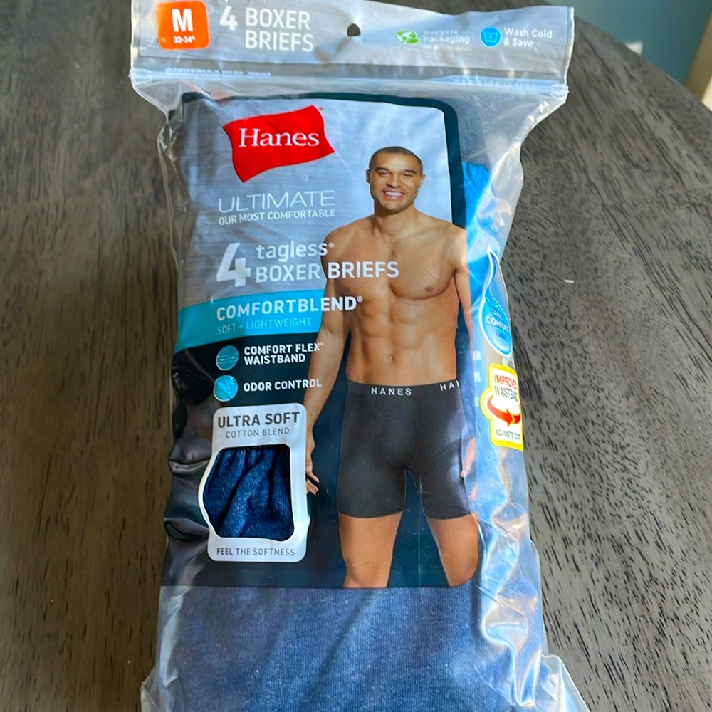 Men’s Hanes Ultimate 4pk Tagless Boxer Briefs - Multi Colored